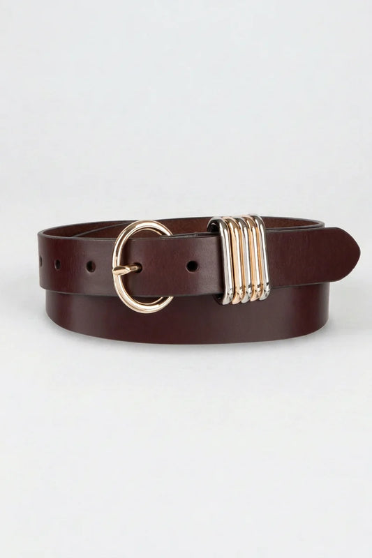 Tribal BREA - Genuine Leather Harness Belt with Mixed-Metal Hardware