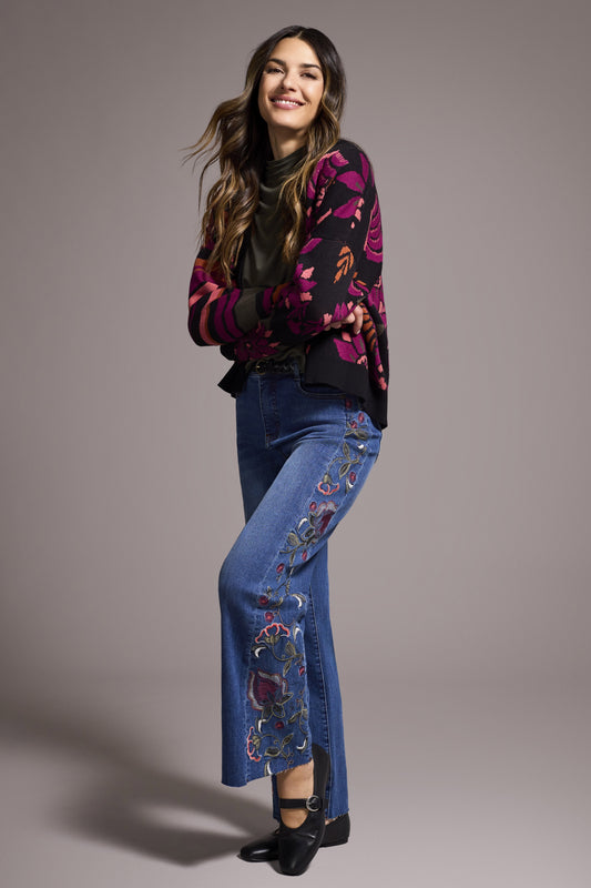 Tribal Brooke Hugging Jeans With Fancy Embroidery