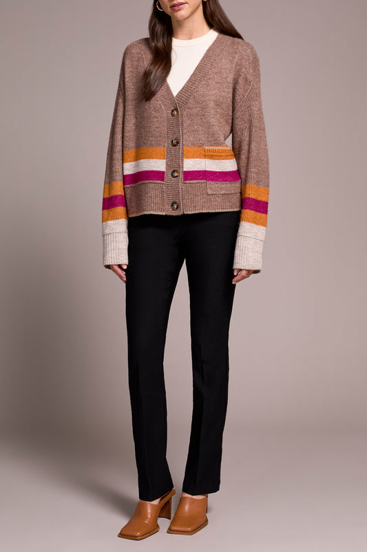 Tribal Cardigan Sweater With Pocket