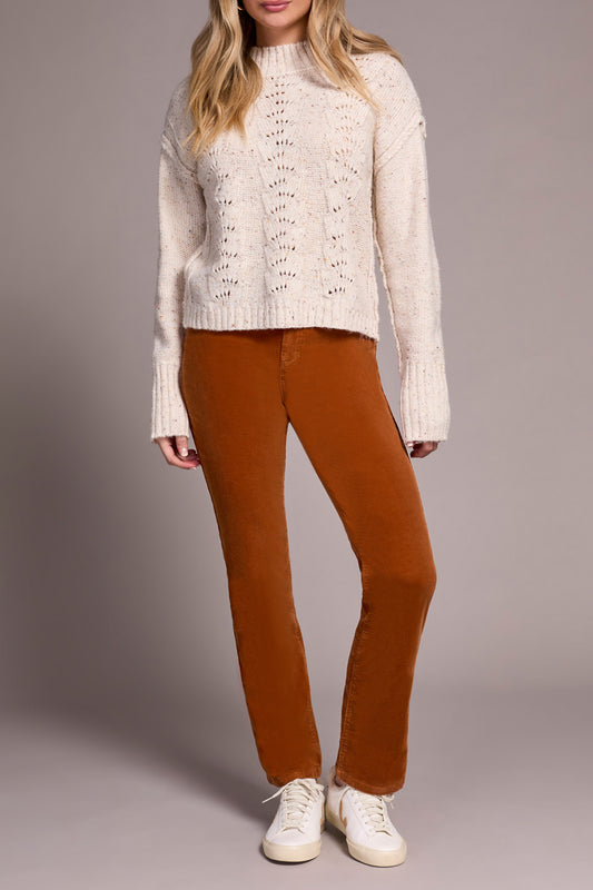 Tribal Crew Neck Sweater With Puff Sleeve