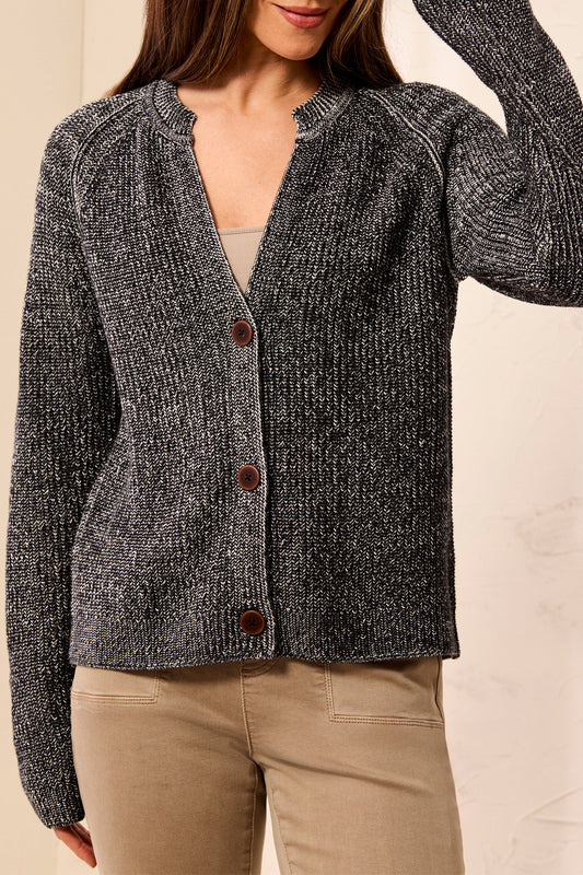 Tribal Crew Neck Cardigan Sweater