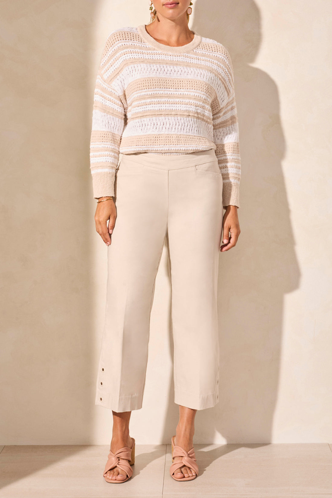 Tribal Flatten It Pull-On Capri Wtih DTM Eyelets