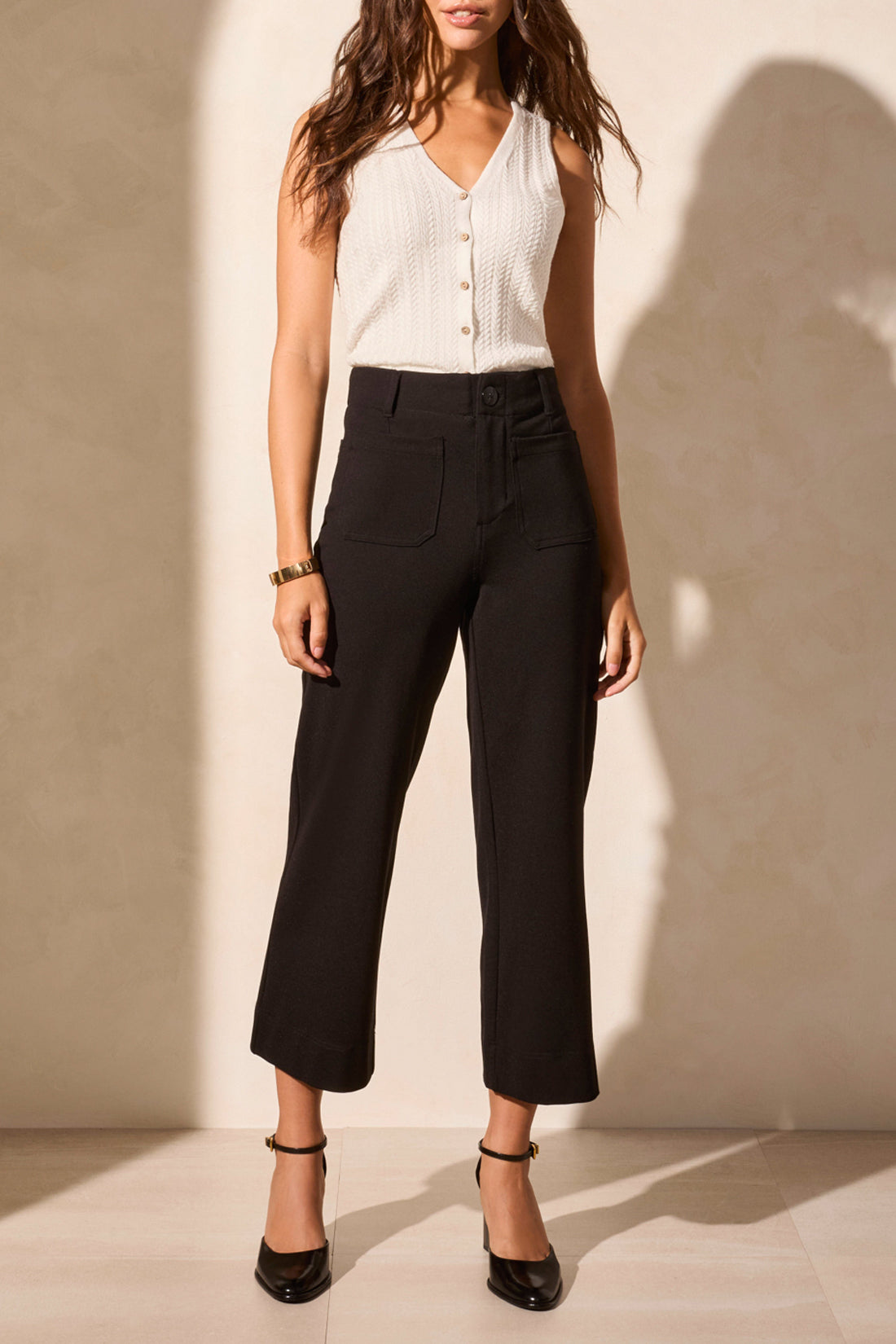 Tribal High Rise Fly Front Capri