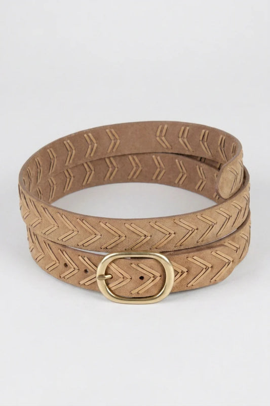 Tribal MACKENZIE - Laced Suede Leather Belt with Classic Buckle