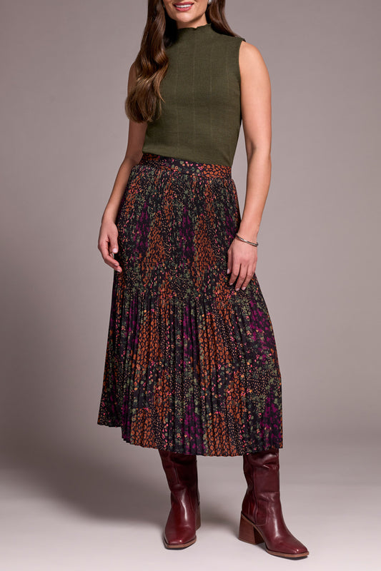 Tribal Plisse Skirt With Slit