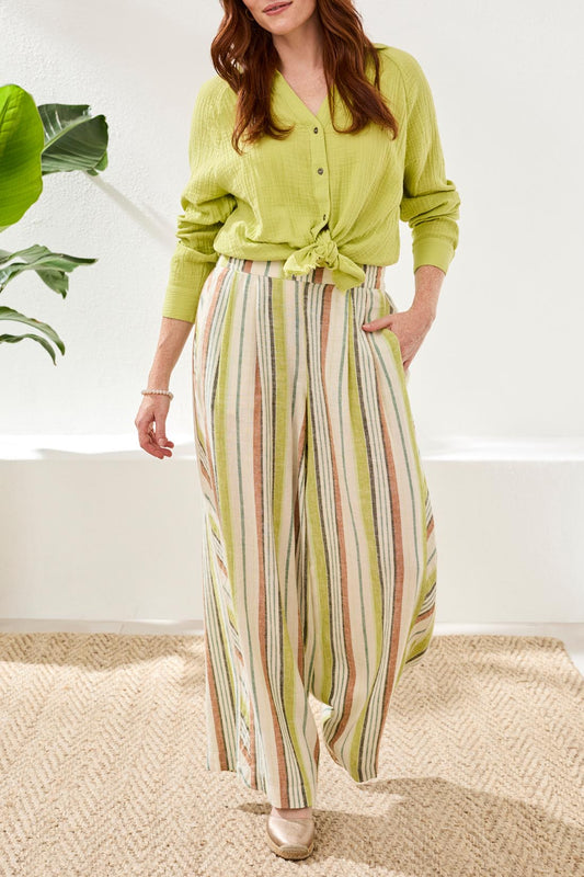 Tribal Pull On Flowy Wide Leg Pant