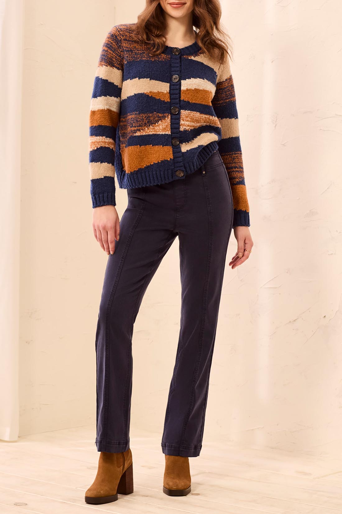 Tribal Pull On Pants With Front Leg Seams