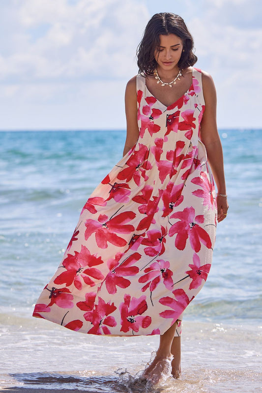 Tribal Sleeveless Dress With Lining