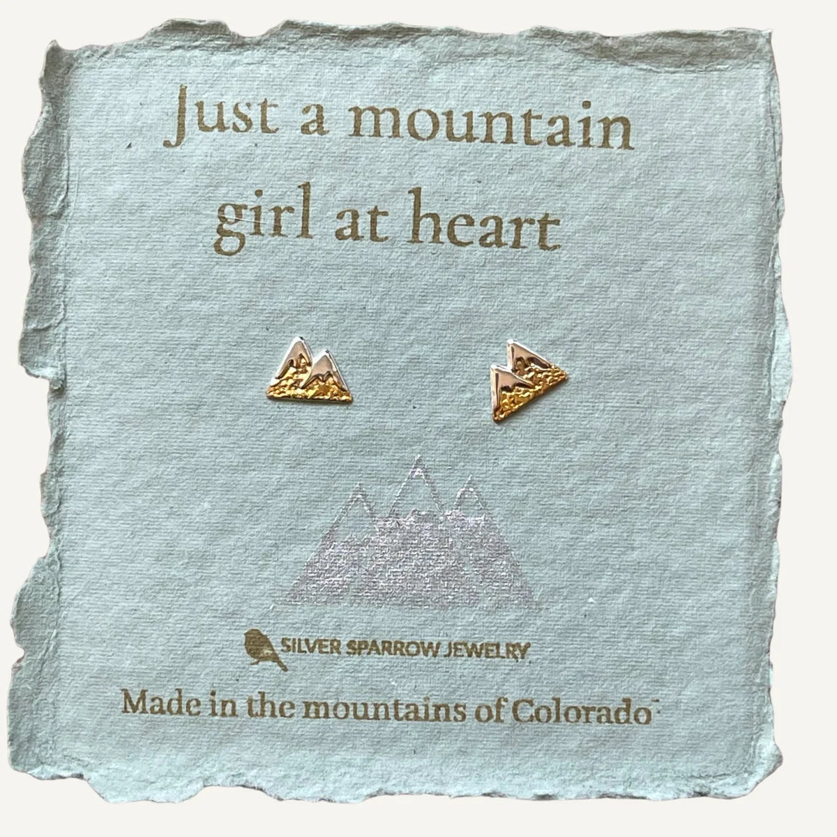 Just A Mountain Girl At Heart, Gold Stud Earrings