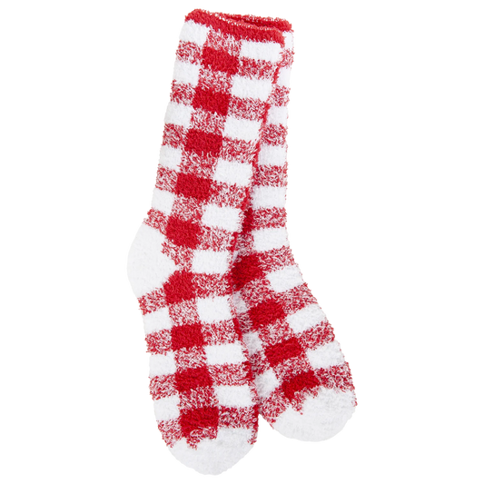 World's Softest Fireside Cozy Plaid Crew Socks
