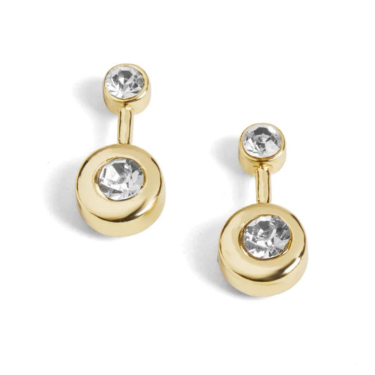 Two Circle Drop Stud Earrings