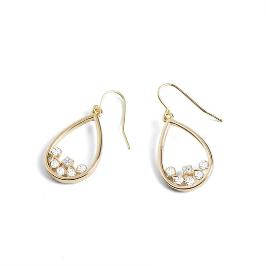 Scattered Stone Teardrop Earrings