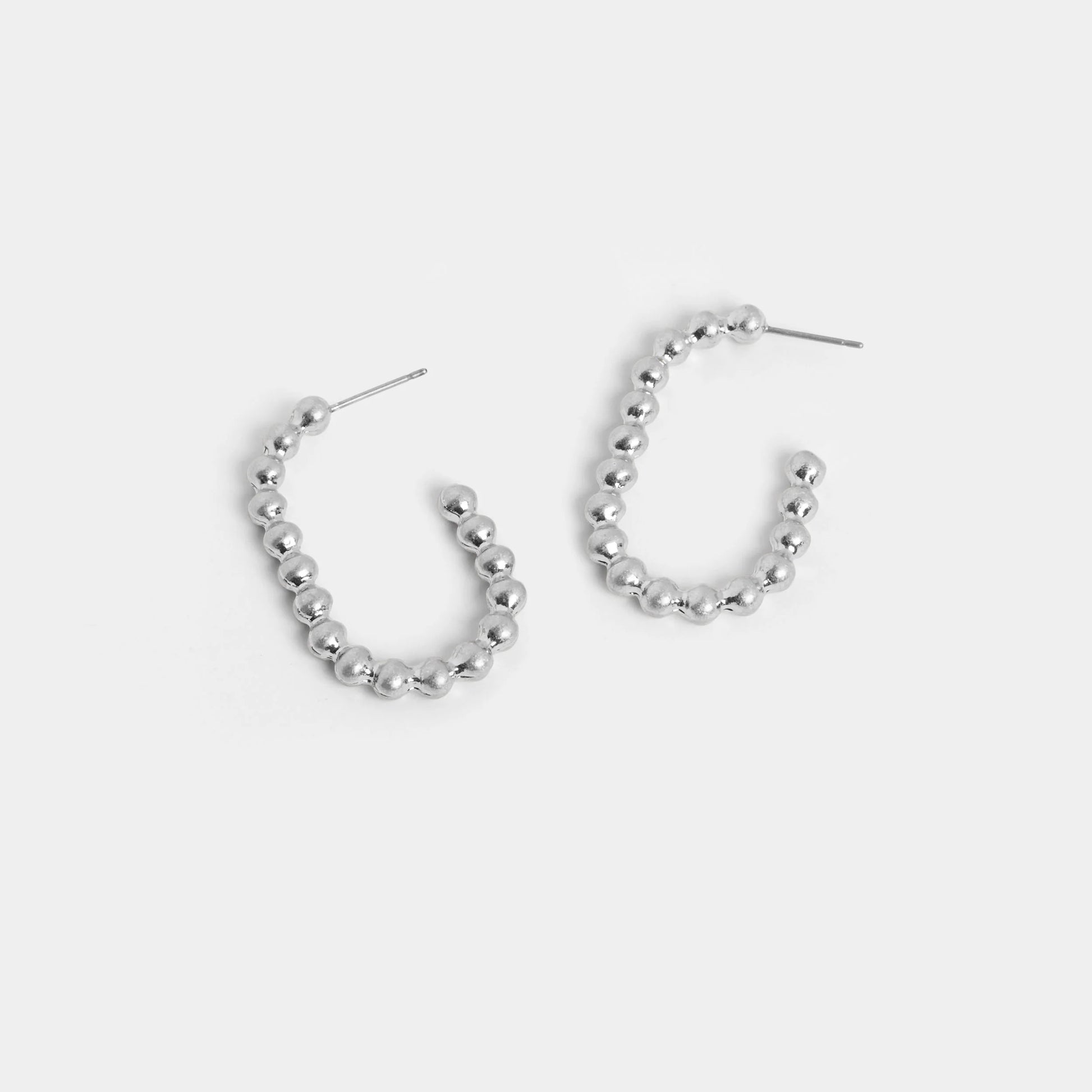 Metal Beaded Open Oval Earring