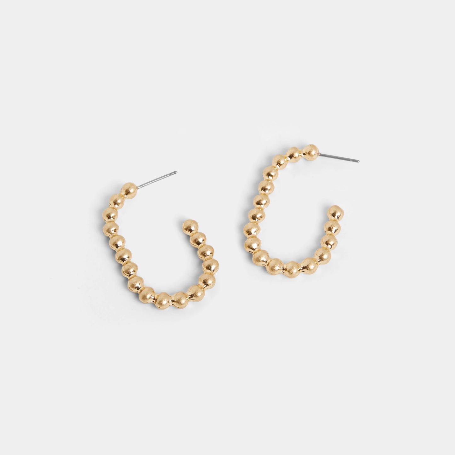 Metal Beaded Open Oval Earring