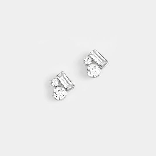 Bejeweled Cluster Stud Earrings - Multiple Color Options