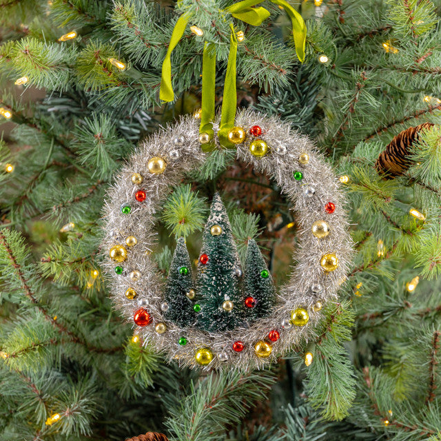 Wreath & Pine Treees Ornament