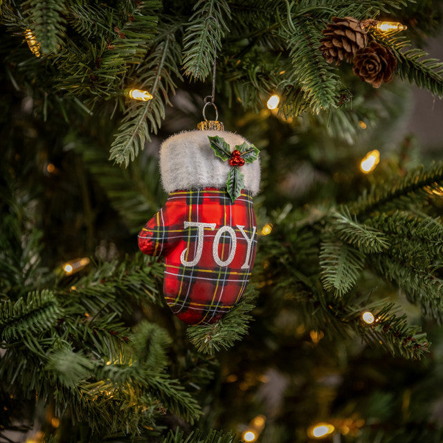 Plaid Joy Mitten Ornament