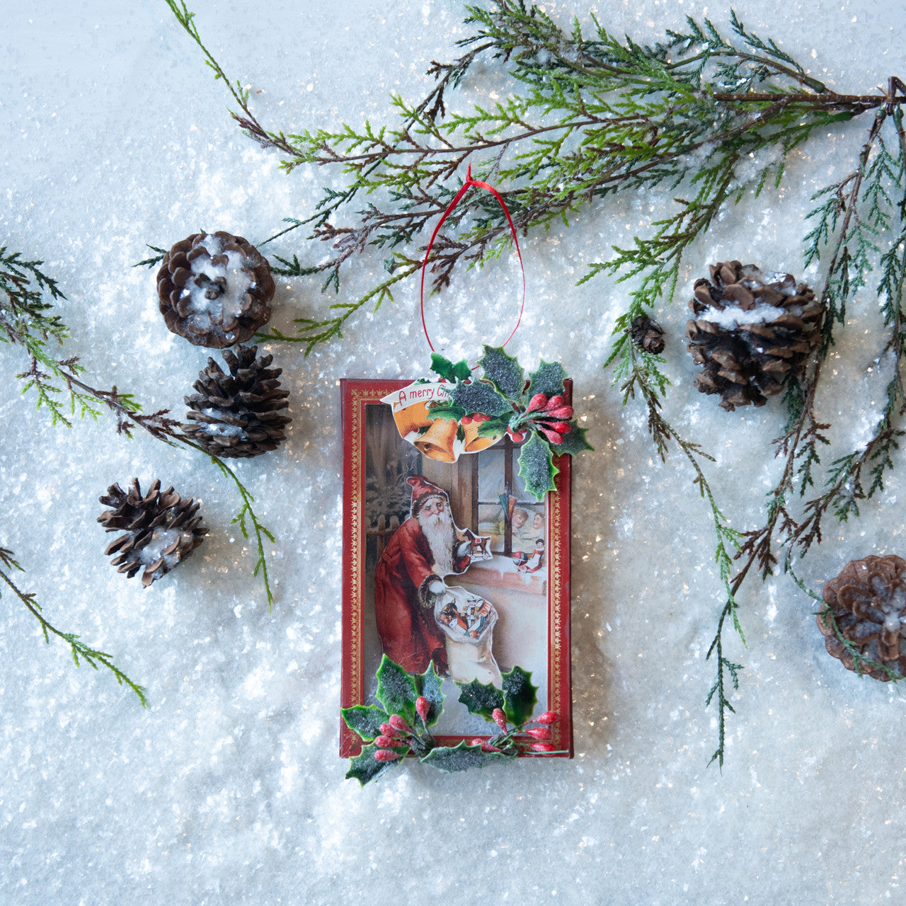 Vintage Santa Shadowbox Ornament