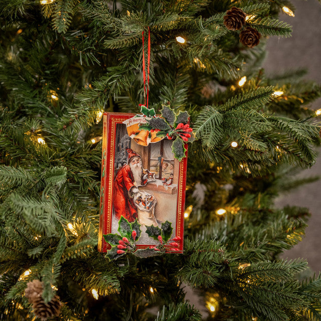 Vintage Santa Shadowbox Ornament