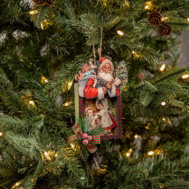 Santa With Children At Christmas Ornament