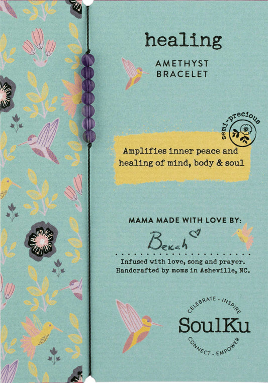 Black Onyx Hummingbird Adjustable Bracelet for Stress Relief