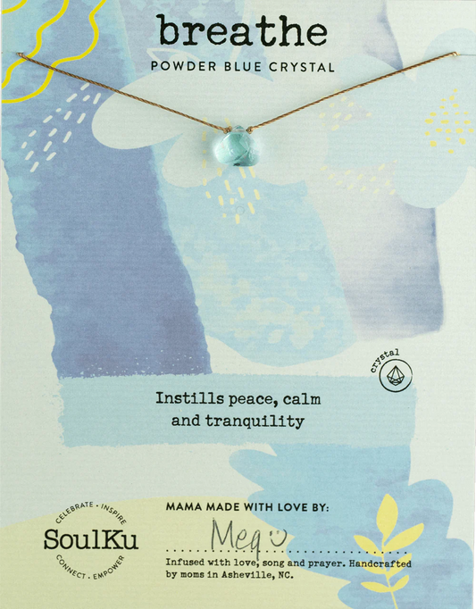 Powder Blue Crystal Soul Shine Necklace for Breathe