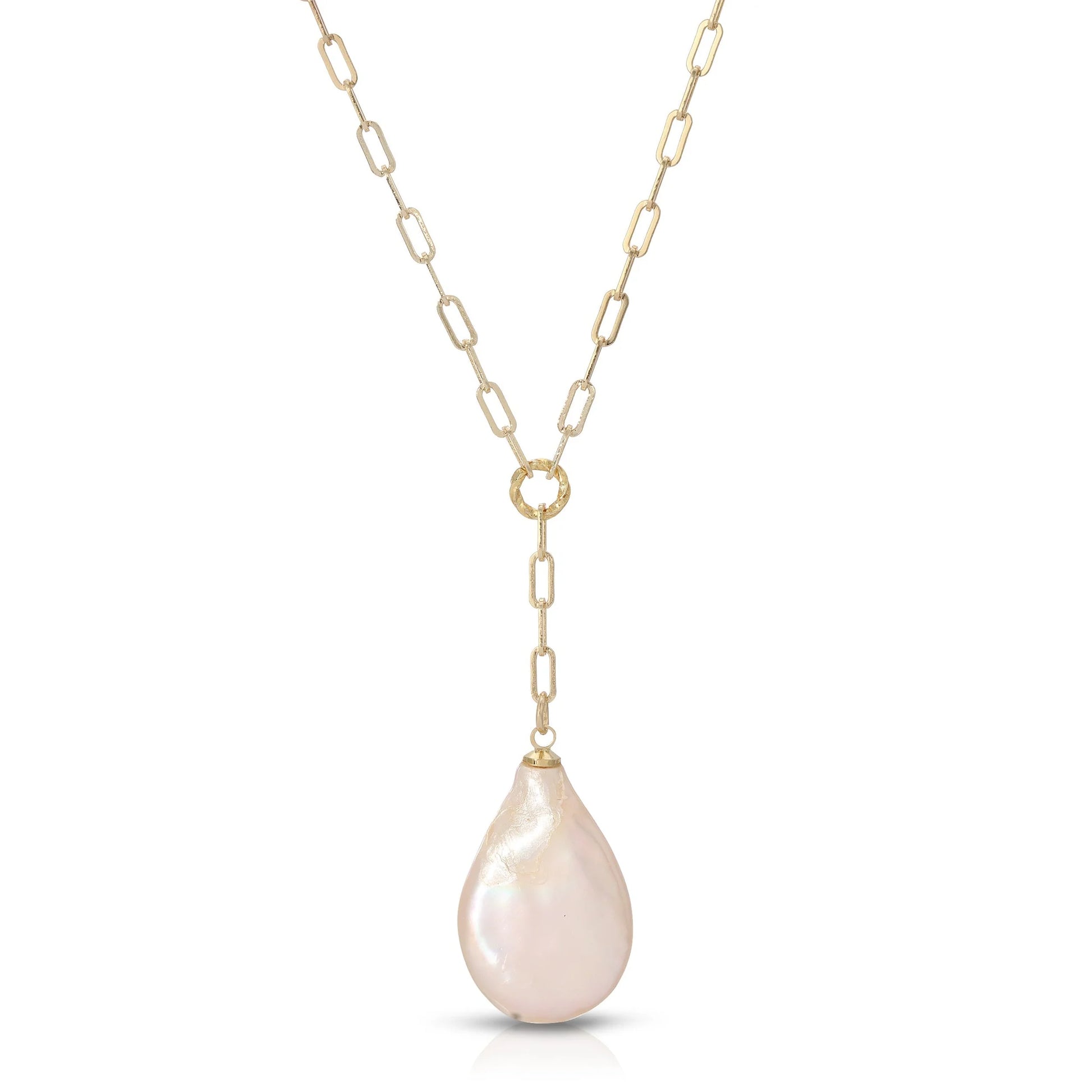 White Pearl Pendant Y-Necklace