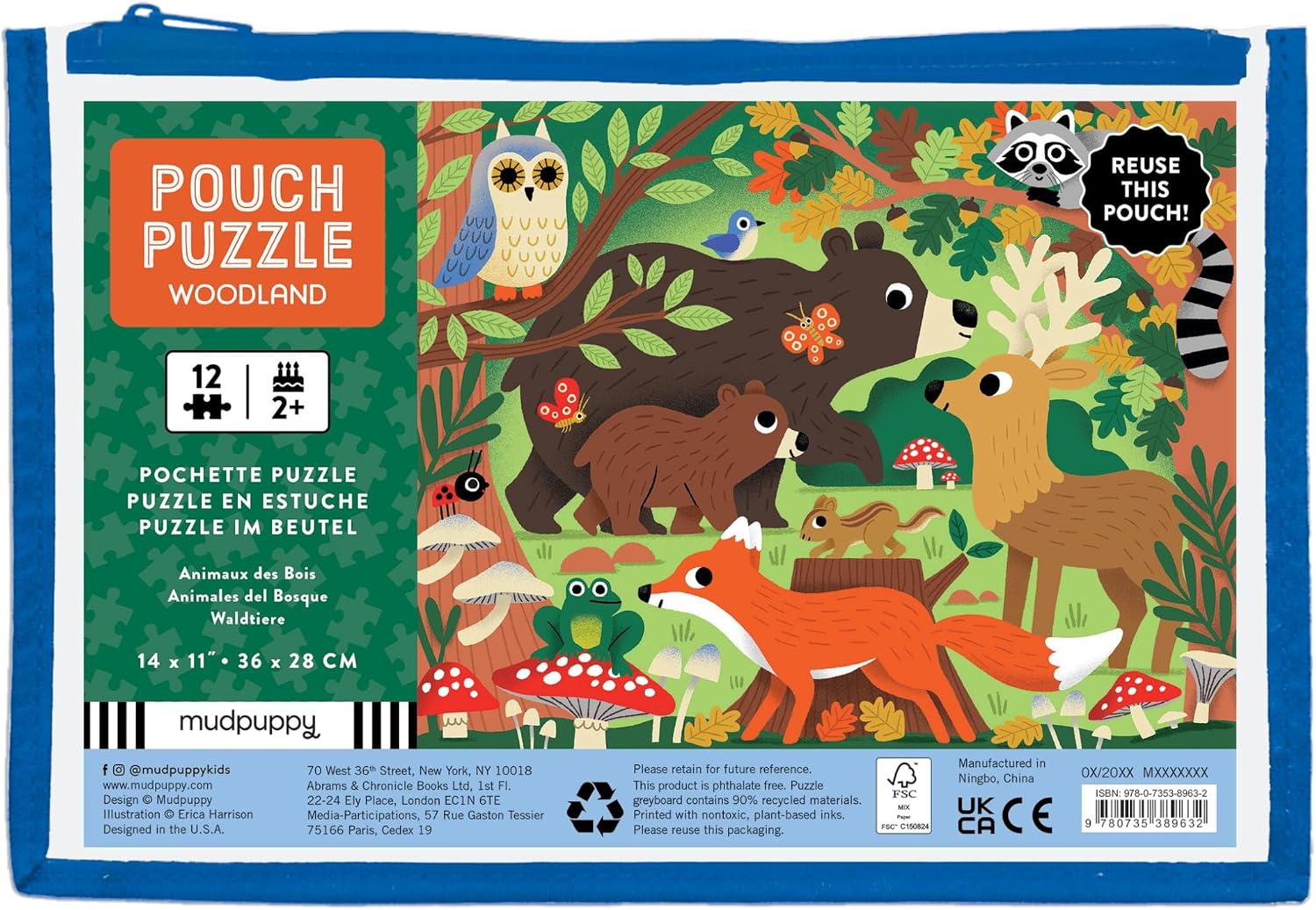 Woodland 12 Piece Pouch Puzzle For Kids