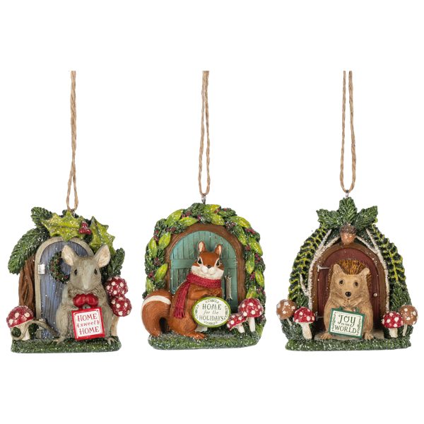 Woodland Animal in Door Ornaments