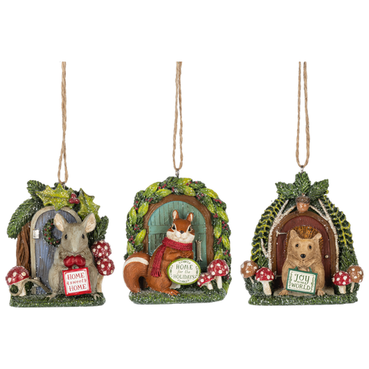 Woodland Animal in Door Ornaments