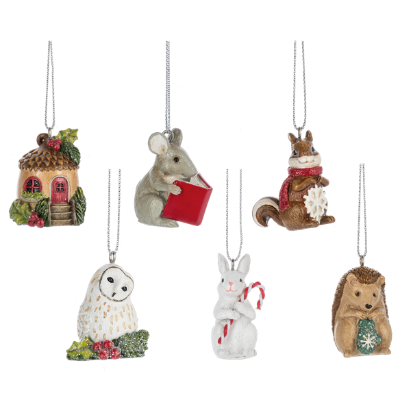 Woodland Critter Village Ornaments