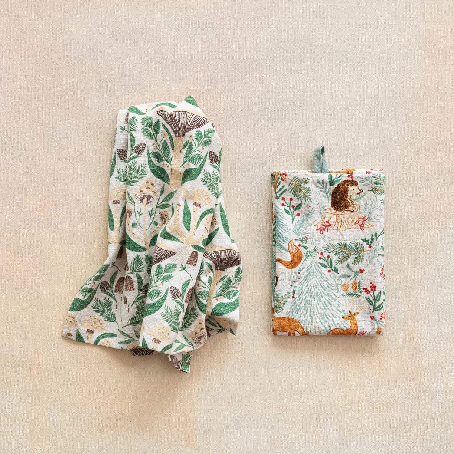 Woodland Flora And Fauna Tea Towels