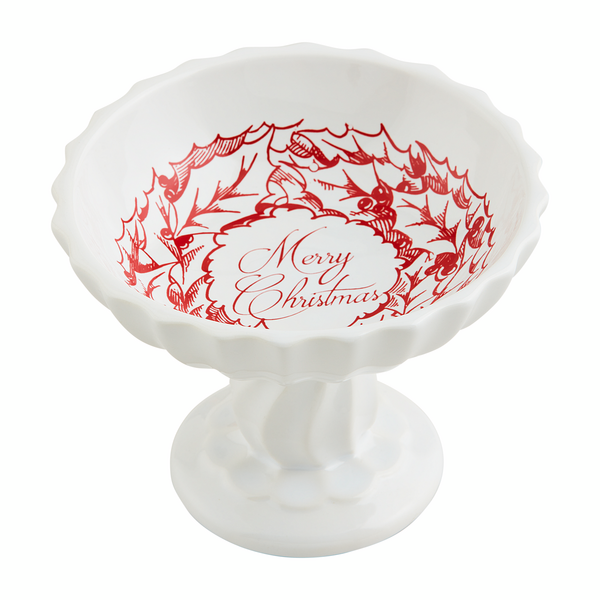 Wreath Toile Pedestal Candy Dish