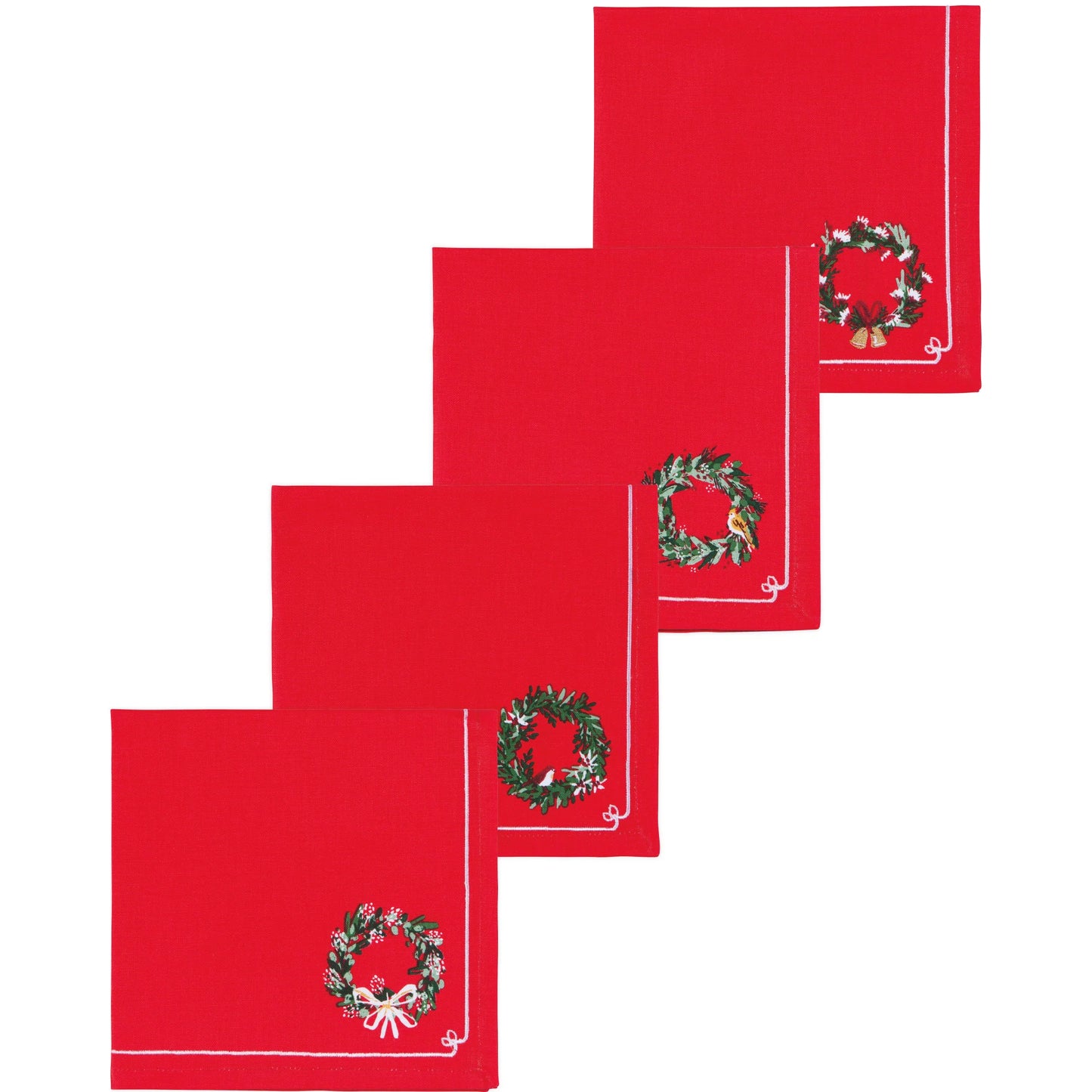 Wreaths Printed Napkins Set of 4