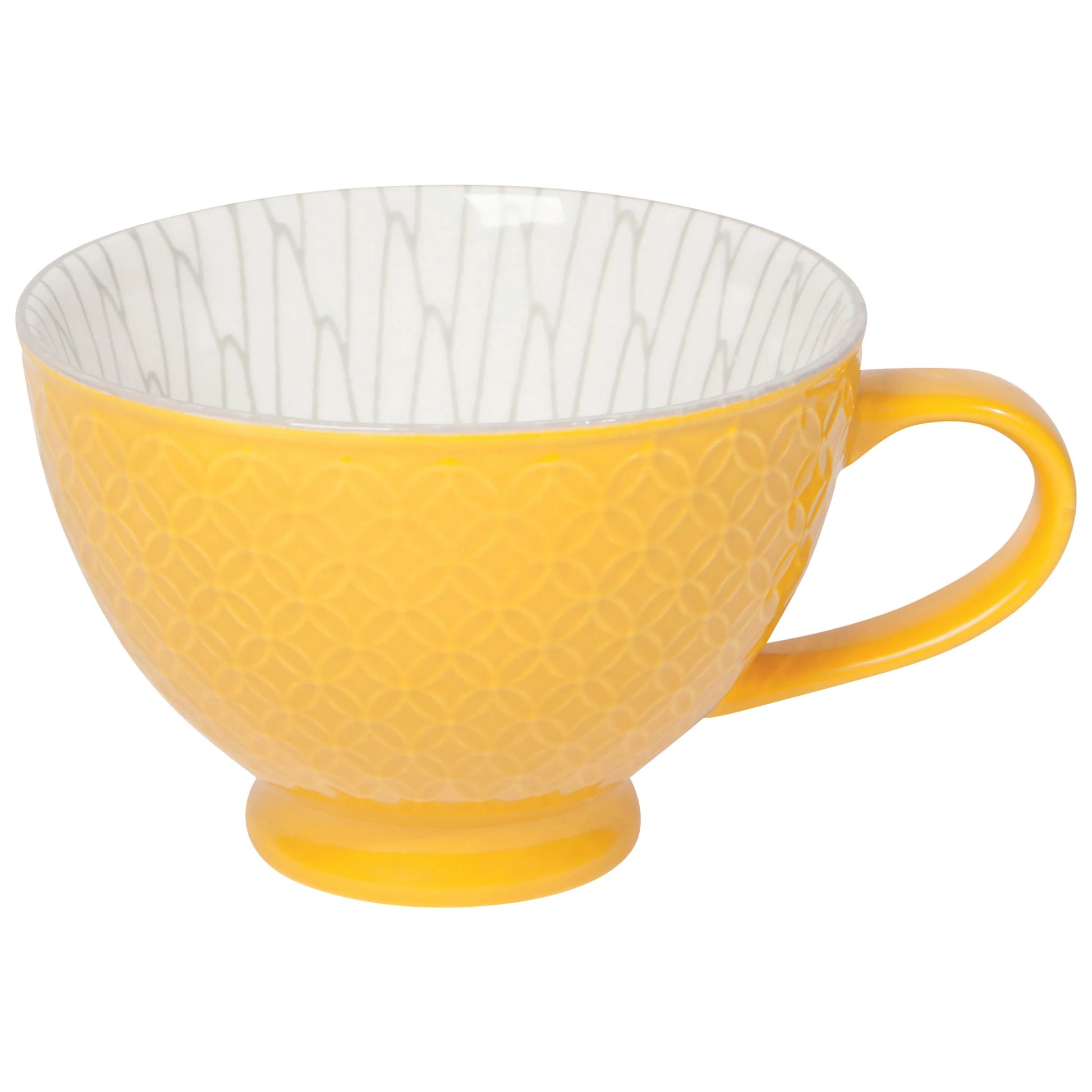 Yellow Stamped Latte Mug