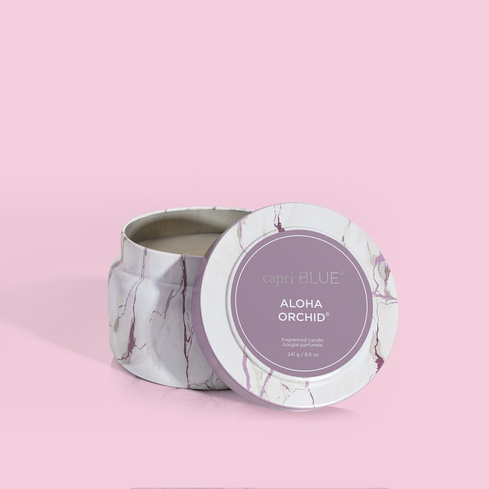 Aloha Orchid Modern Marble Printed Travel Tin, 8.5 oz