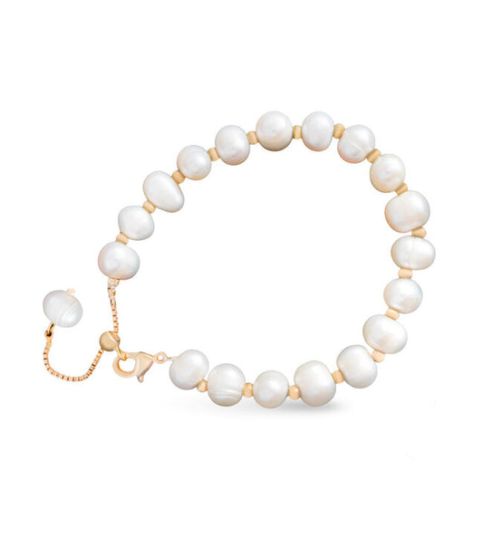 Spaced Pearl Adjustable Bracelet