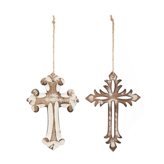 Wood Cross Ornaments