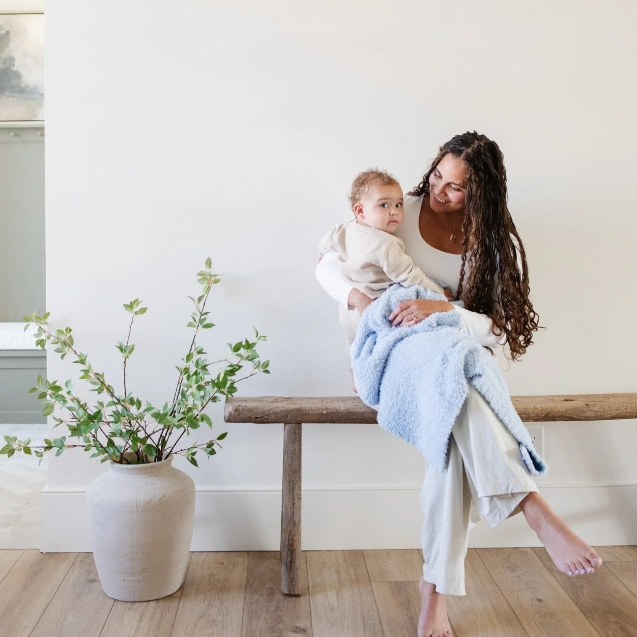 Sarononi Bamboni Receiving Blanket - Light Blue
