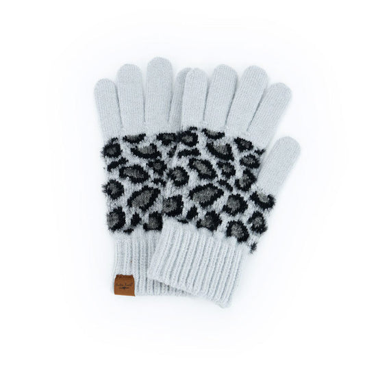 Britt's Knits Snow Leopard Gloves