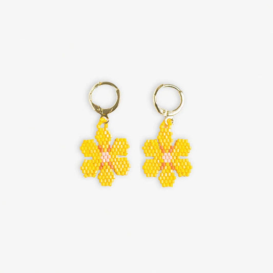 Blossom Six Petal Flower Drop Earrings