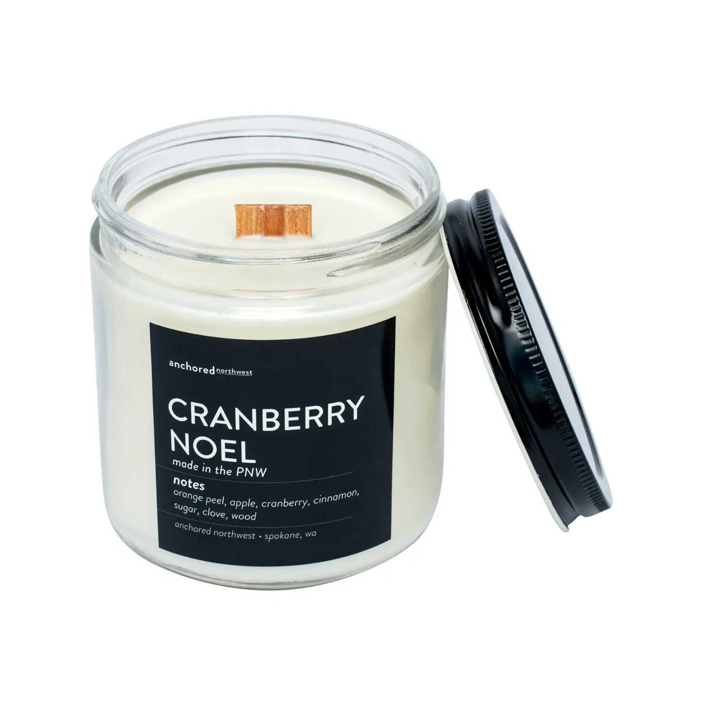 Cranberry Noel Large Wood Wick Soy Candle