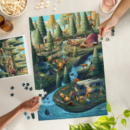 Camping Enjoyment, Jigsaw Puzzle