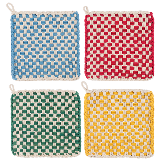 Cotton Crochet Check Pot Holder