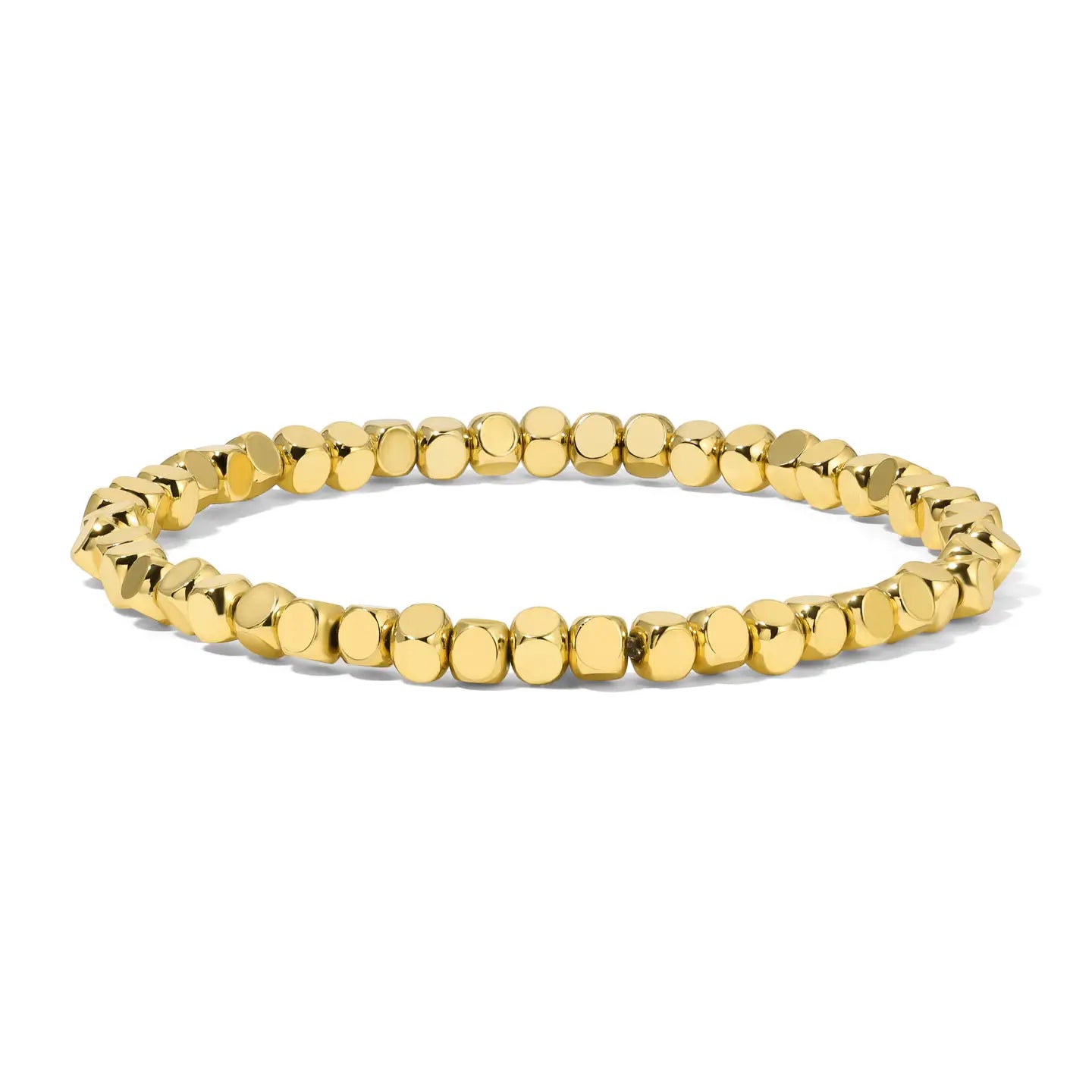 Gold Cube Bead Bracelet