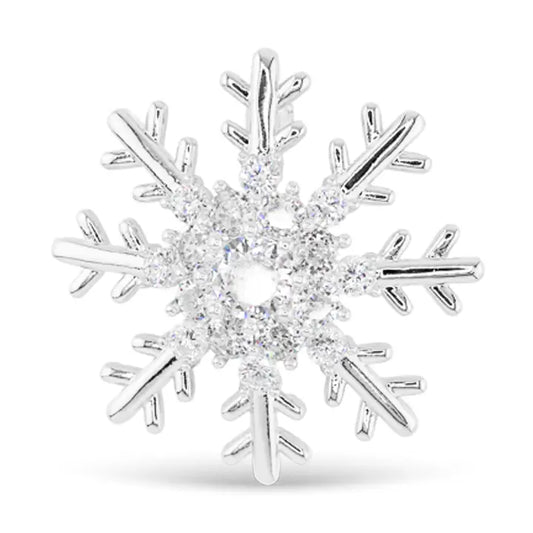 Silver Cz Snowflake Pin
