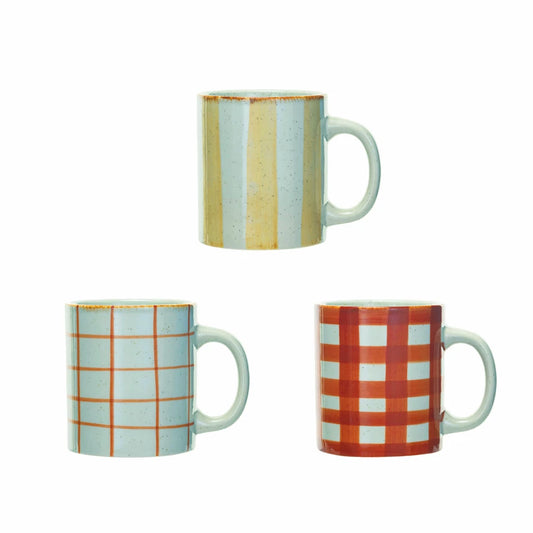 Hand-Painted Stoneware Mugs