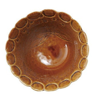 Debossed Stoneware Scalloped Bowl