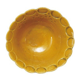 Debossed Stoneware Scalloped Bowl