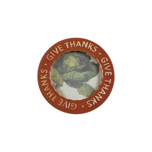 Hand-Painted Embossed Stoneware Photo Frame